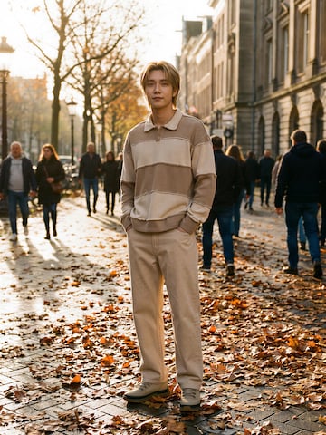 Striped Polo Shirt Amberlight Look