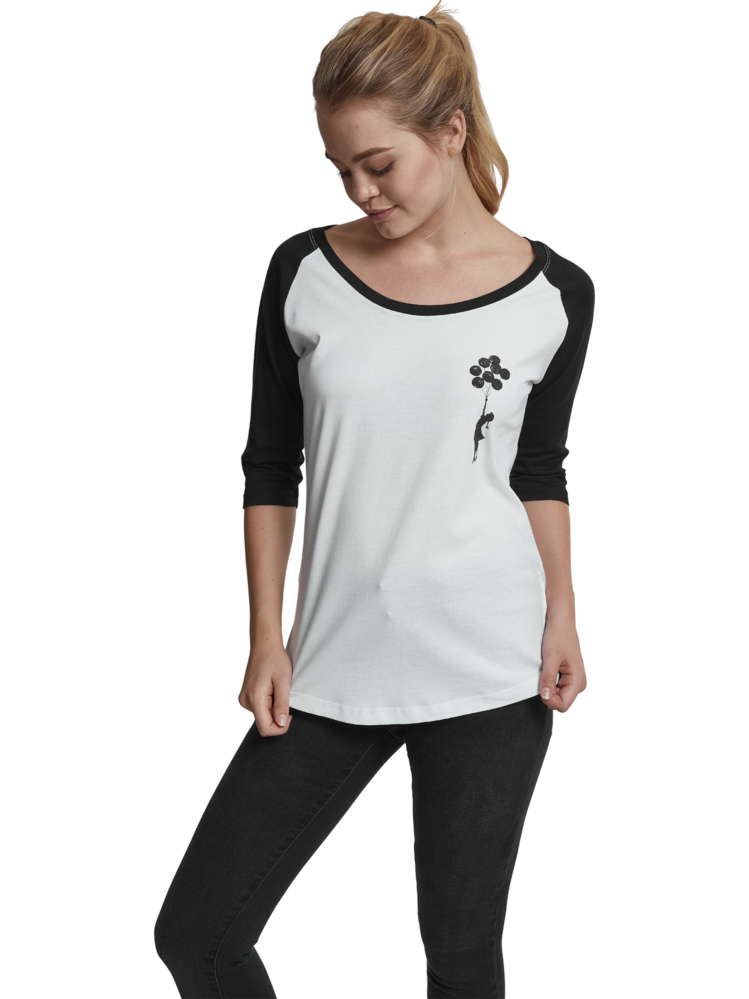 Mister Tee Tričko 'Banksy Balloons' – bílá: přední strana