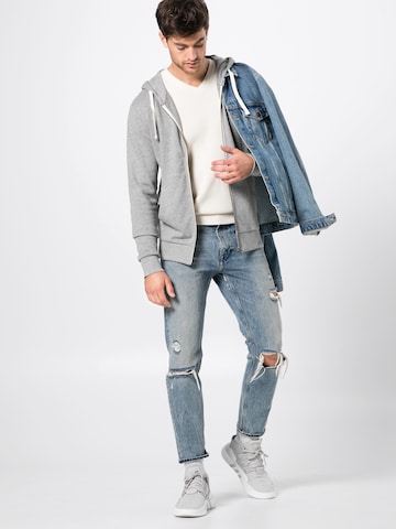 JACK & JONES Regular Fit Sweatjacke 'Holmen' in Grau