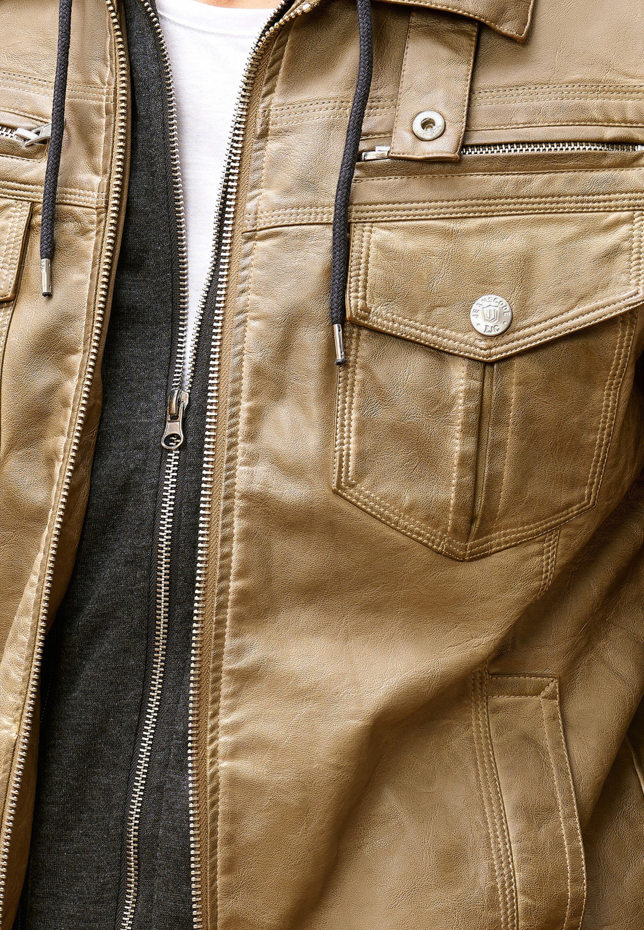 INDICODE JEANS Between-season jacket 'Aaron' in Beige