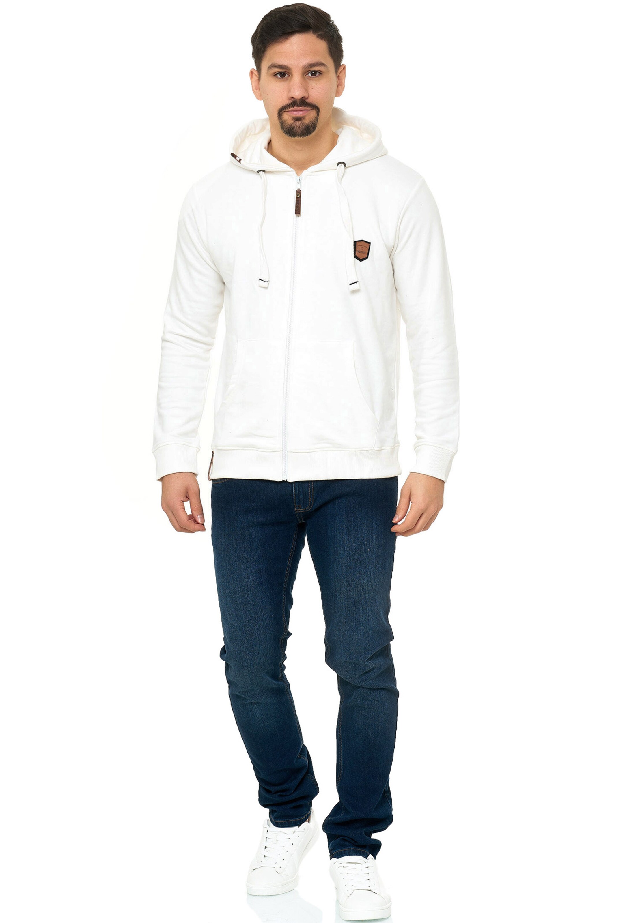 INDICODE JEANS Sweatjacke 'Braidwood' in Weiß
