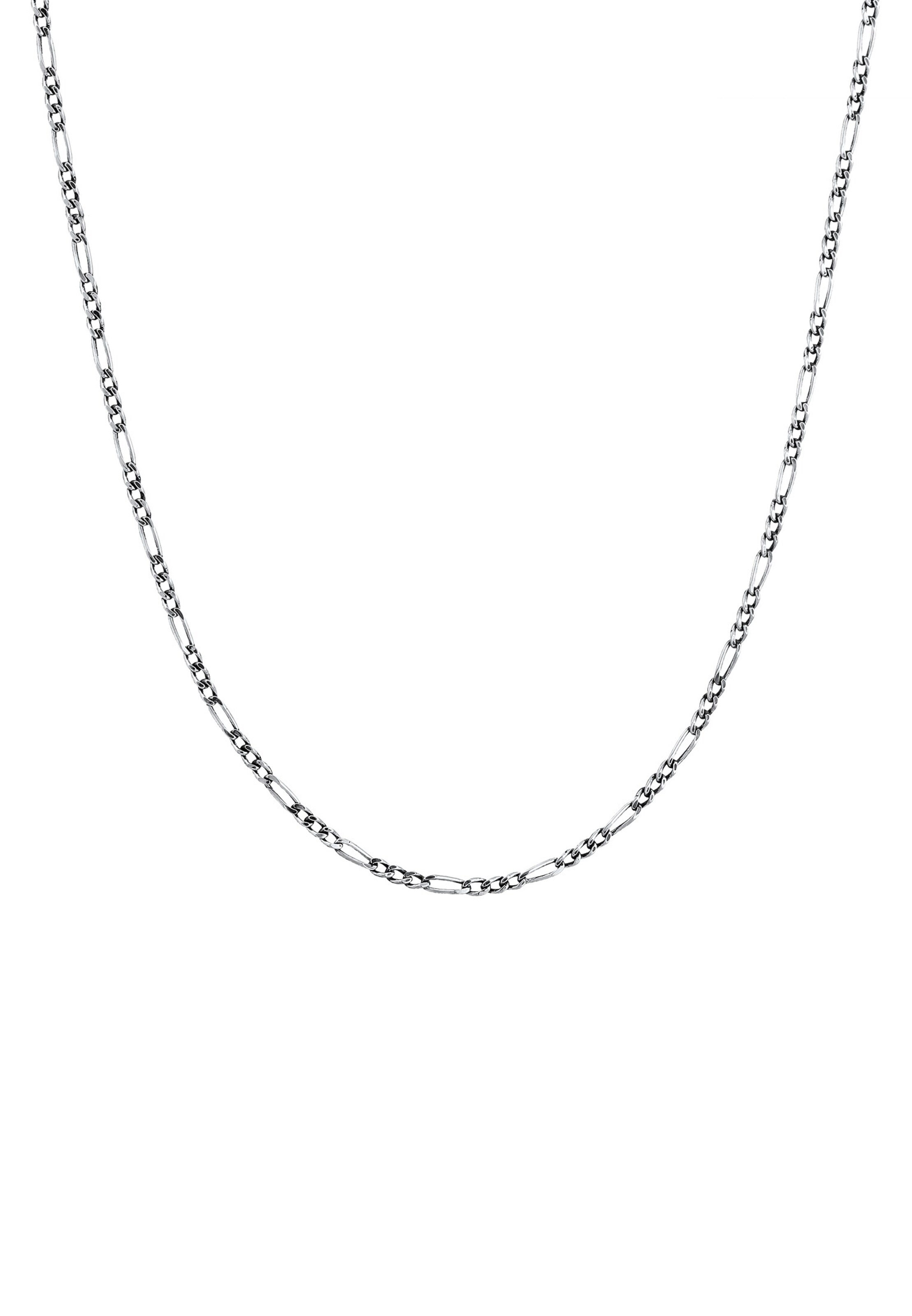 KUZZOI Halskette Basic Kette, Figaro in Silber: Vorderseite