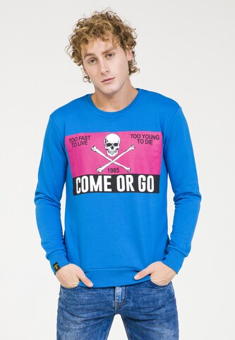 Sweat-shirt PLUS EIGHTEEN en bleu : devant