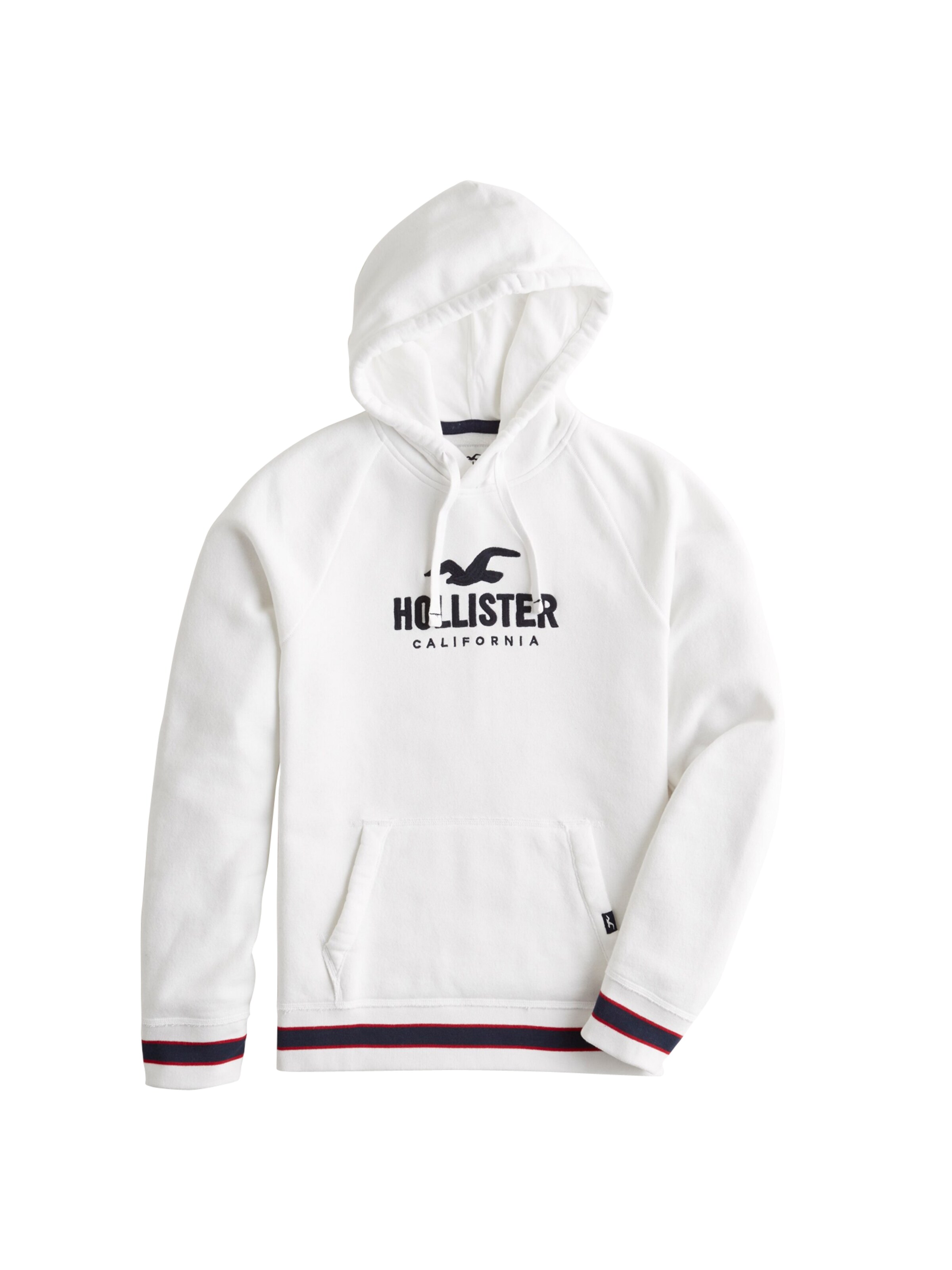 HOLLISTER - Sweatshirt '7) S119-SU ICONIC TECH LOGO PO 2CC' in de kleur Wit
