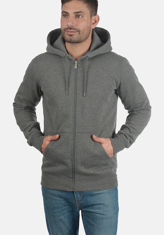 !Solid Zip-Up Hoodie 'BertiZip' in Grey: front