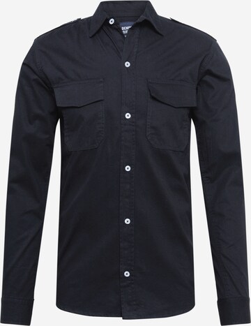 Denim Project Regular fit Overhemd in Zwart: voorkant
