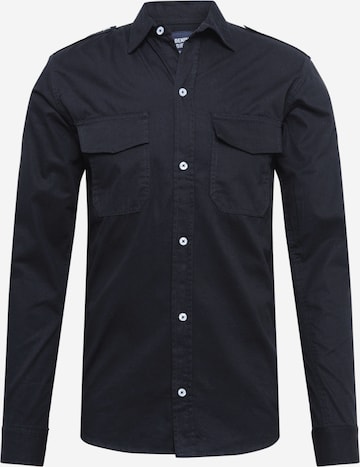 Denim Project Regular fit Button Up Shirt in Black: front