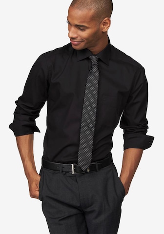 OLYMP Slim fit Business Shirt 'Luxor' in Black: front