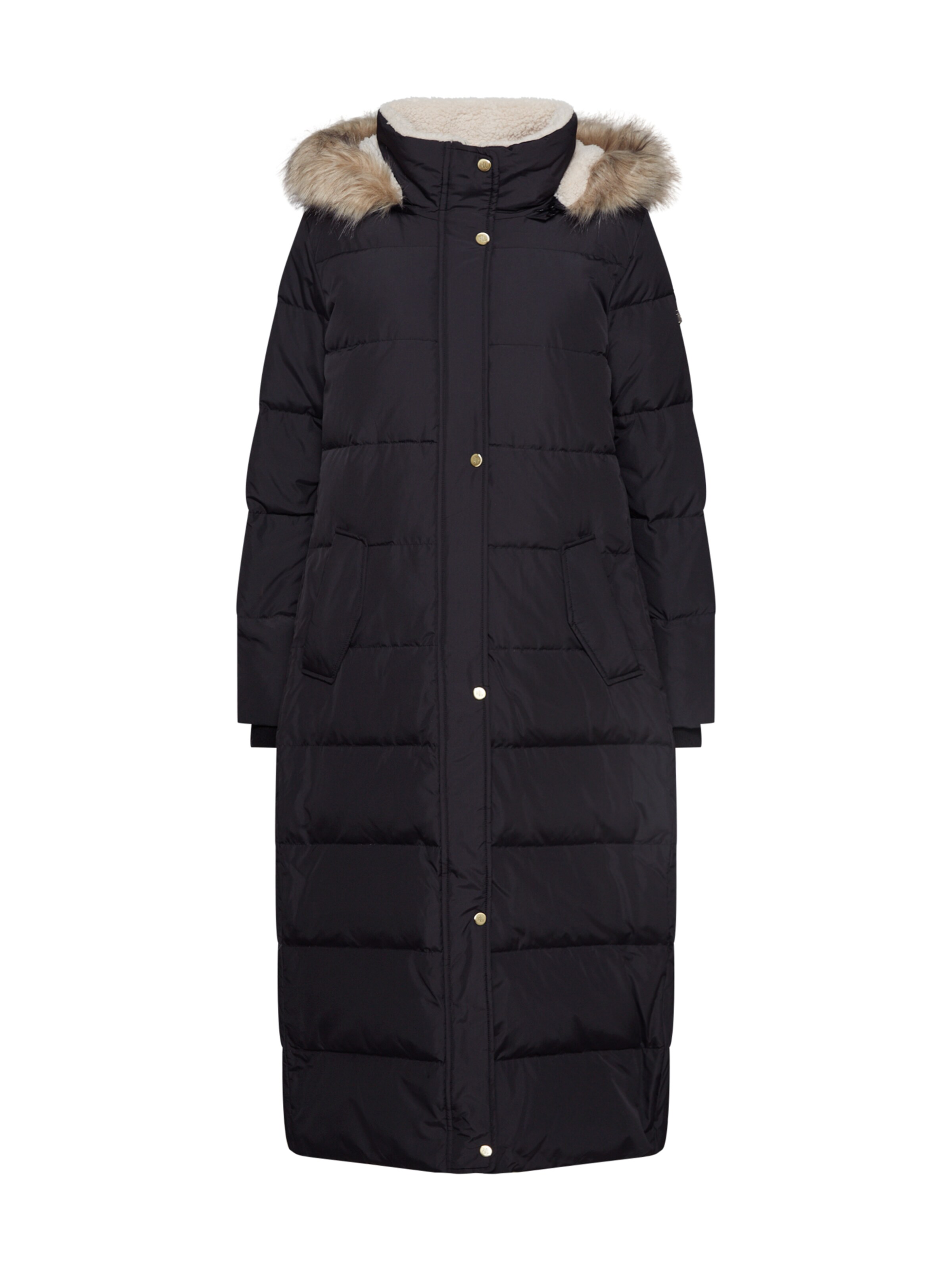 Lauren Ralph Lauren - Wintermantel 'HQLT MXI BBR-COAT' in de kleur Zwart