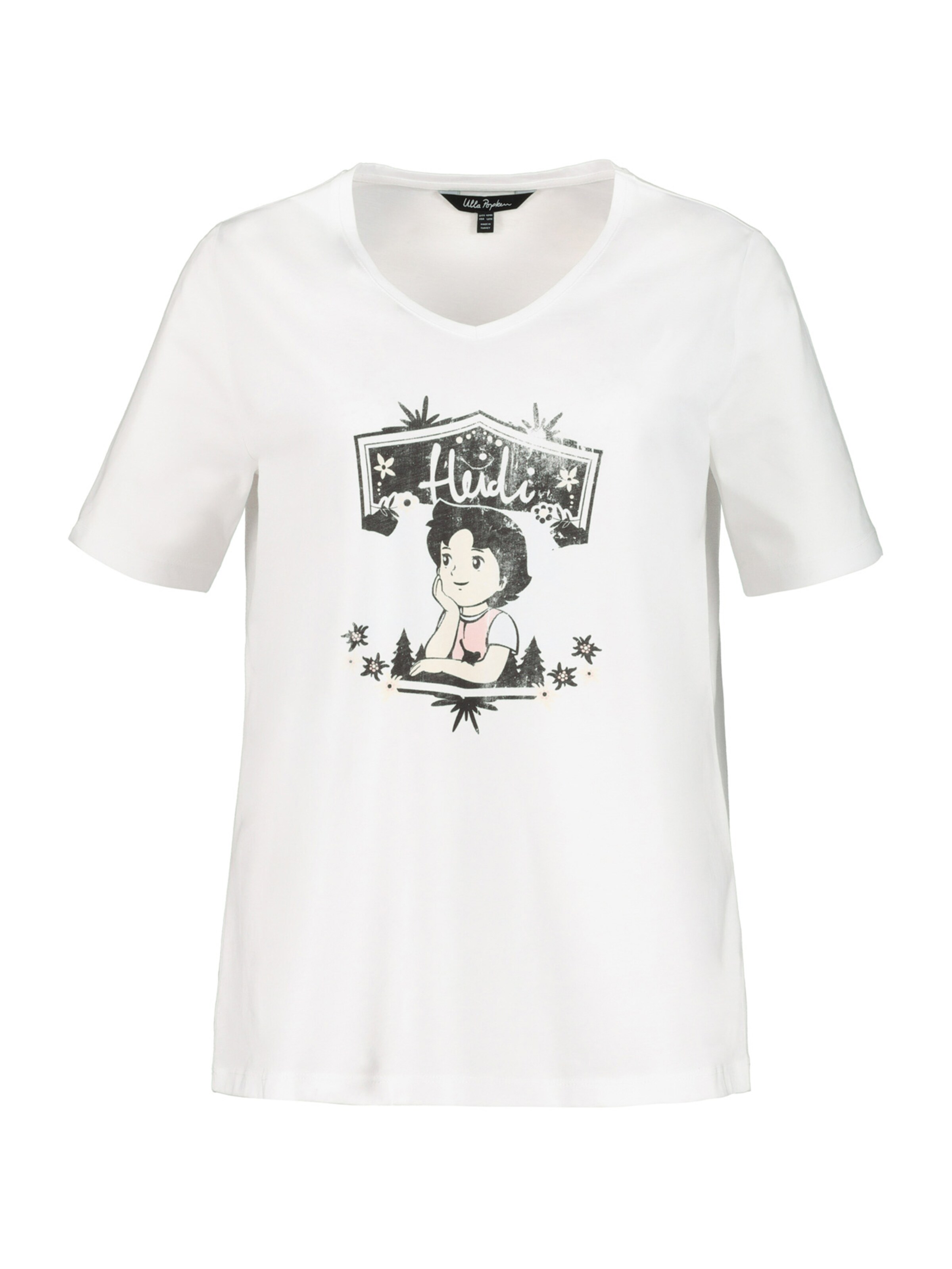 Ulla Popken - Shirt 'Heidi SMILE' in de kleur Wit