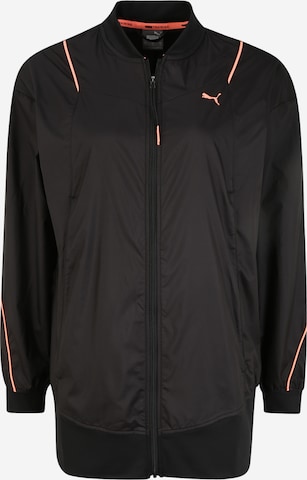 PUMA Athletic Jacket 'Pearl Woven' in Black: front