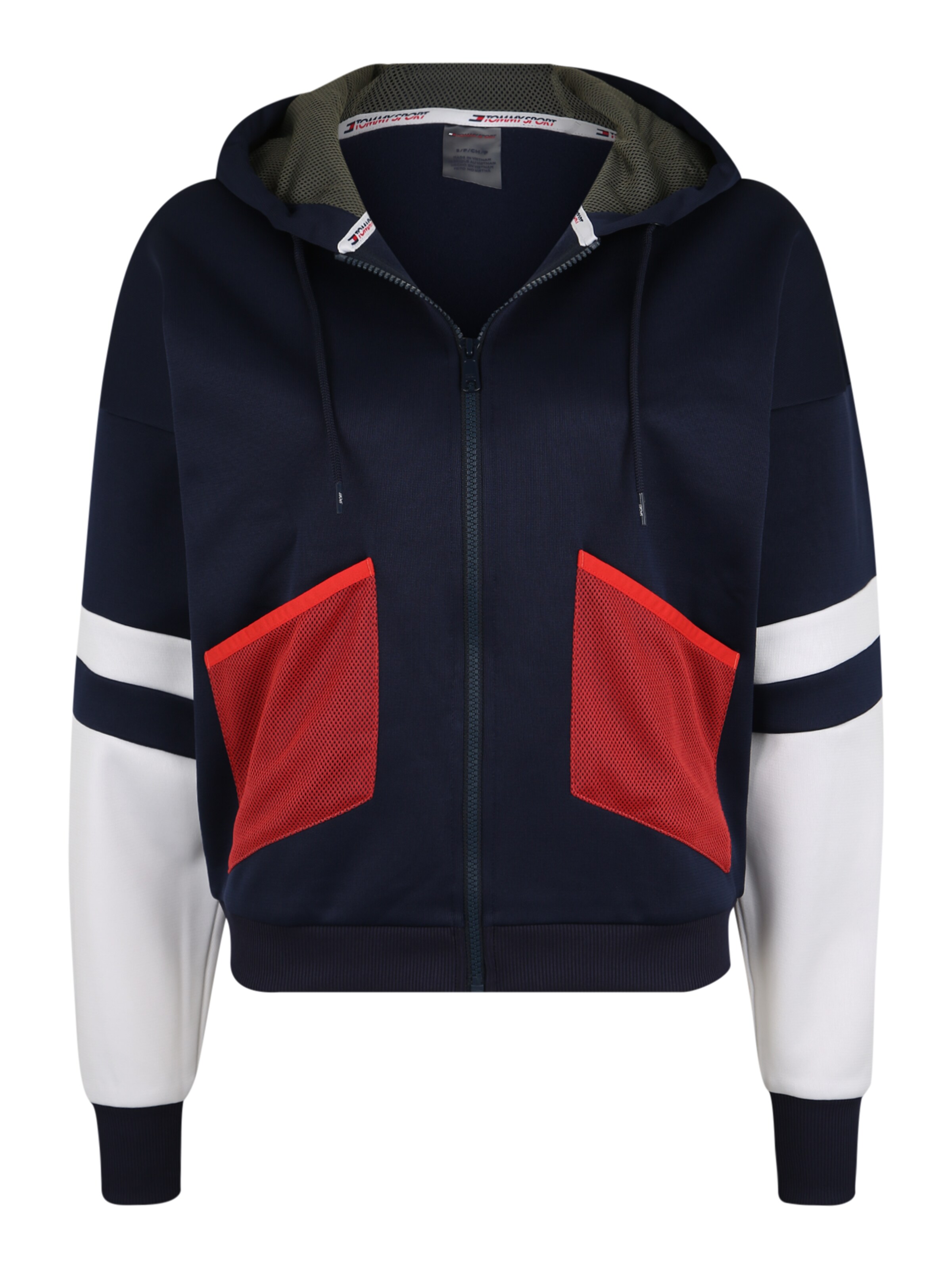 Tommy Sport - Sport-Sweatjacke 'BLOCKED TERRY HOODY' in marine