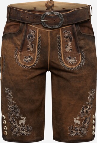 Regular Pantalon folklorique MARJO en marron : devant