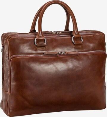 LEONHARD HEYDEN Document Bag 'Cambridge 5261' in Brown: front