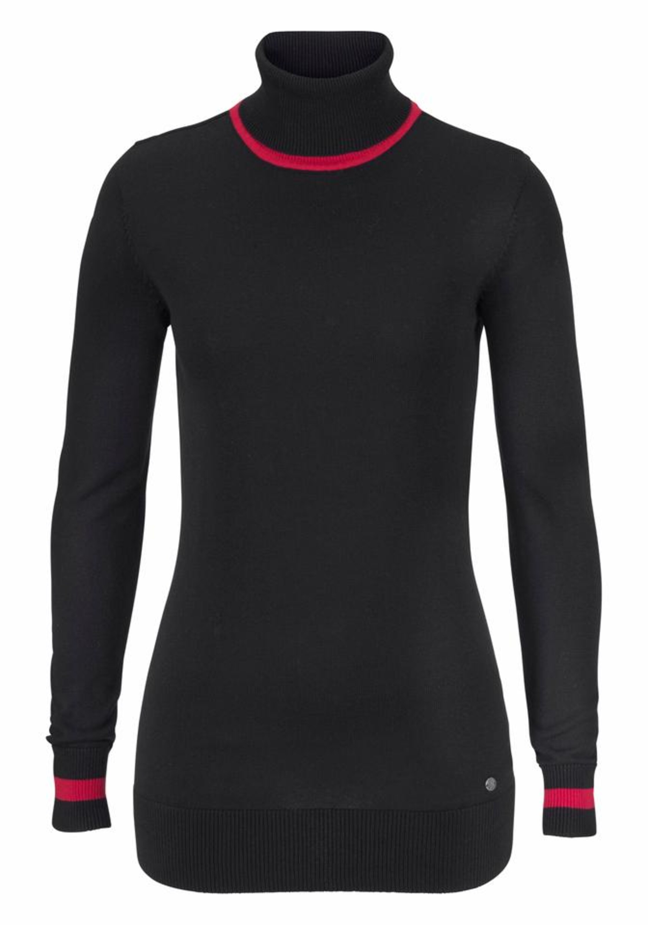 AJC Rollkragenpullover in Schwarz: Vorderseite