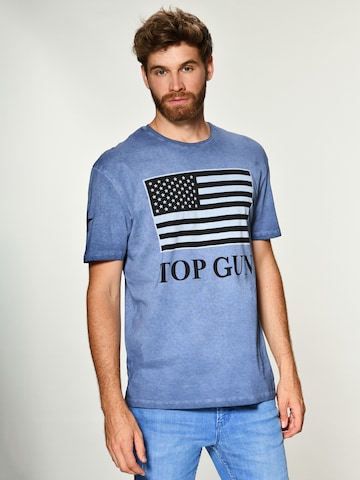 TOP GUN Shirt 'Search' in Blauw: voorkant