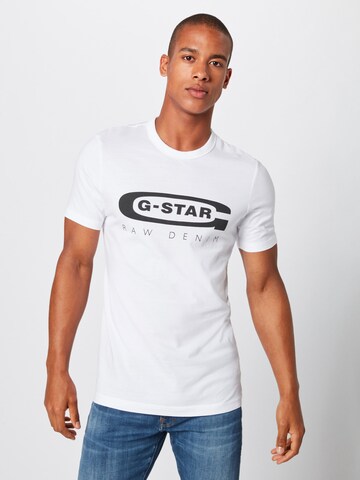 G-STAR Tričko 'Graphic 4' – bílá