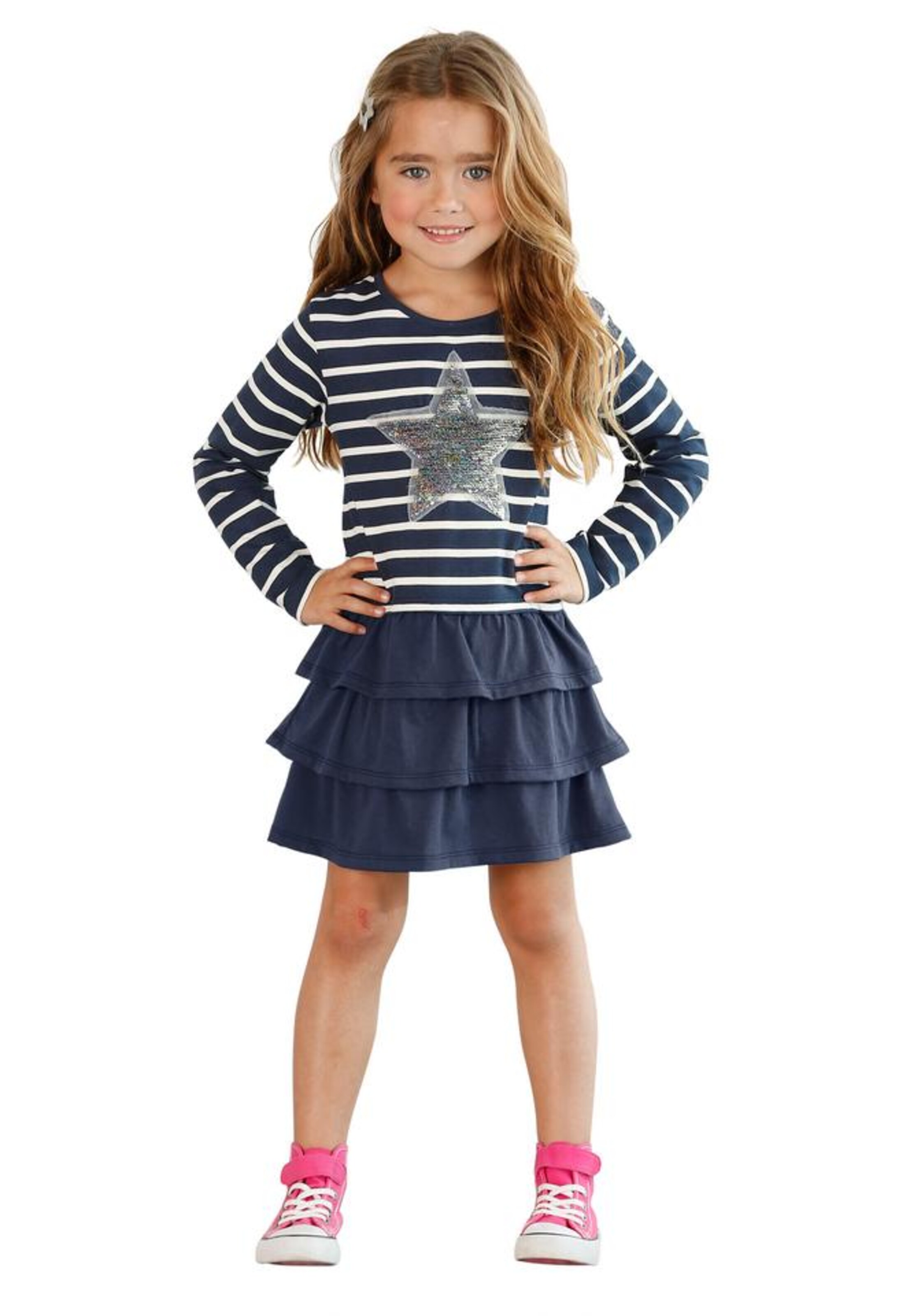 ARIZONA Volantkleid in Blau