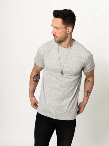 Coupe regular T-Shirt 'Piet' DAN FOX APPAREL en gris : devant