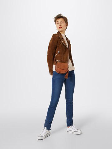 VERO MODA Lederjacke 'ROYCE' in Braun