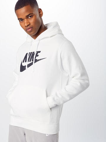 Nike Sportswear Tavaline suurus Dressipluus 'Club Fleece', värv valge: eest vaates