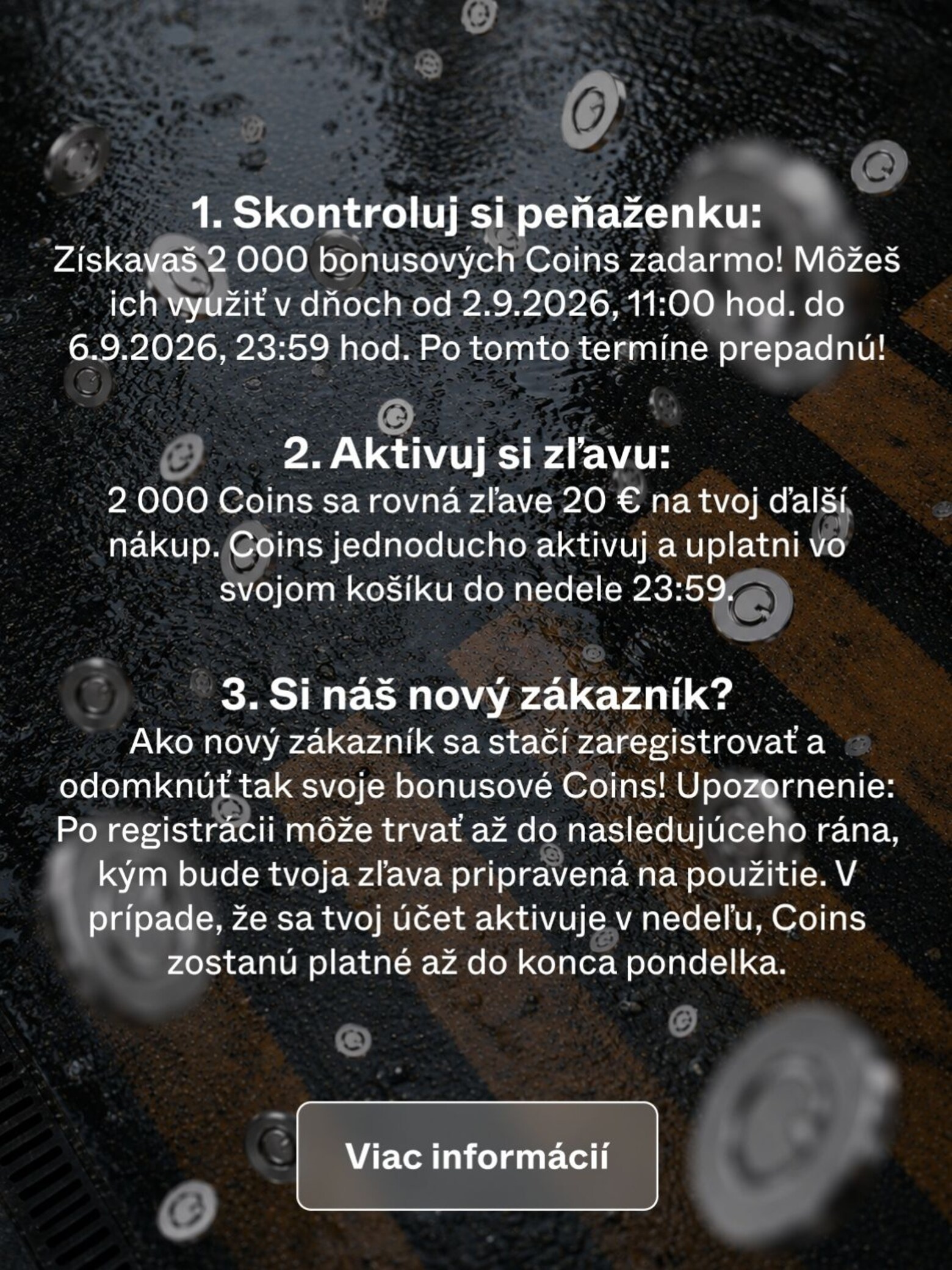 Do peňaženky sme ti zdarma nasypali 2 000 Coins Nech sa sypú Coins