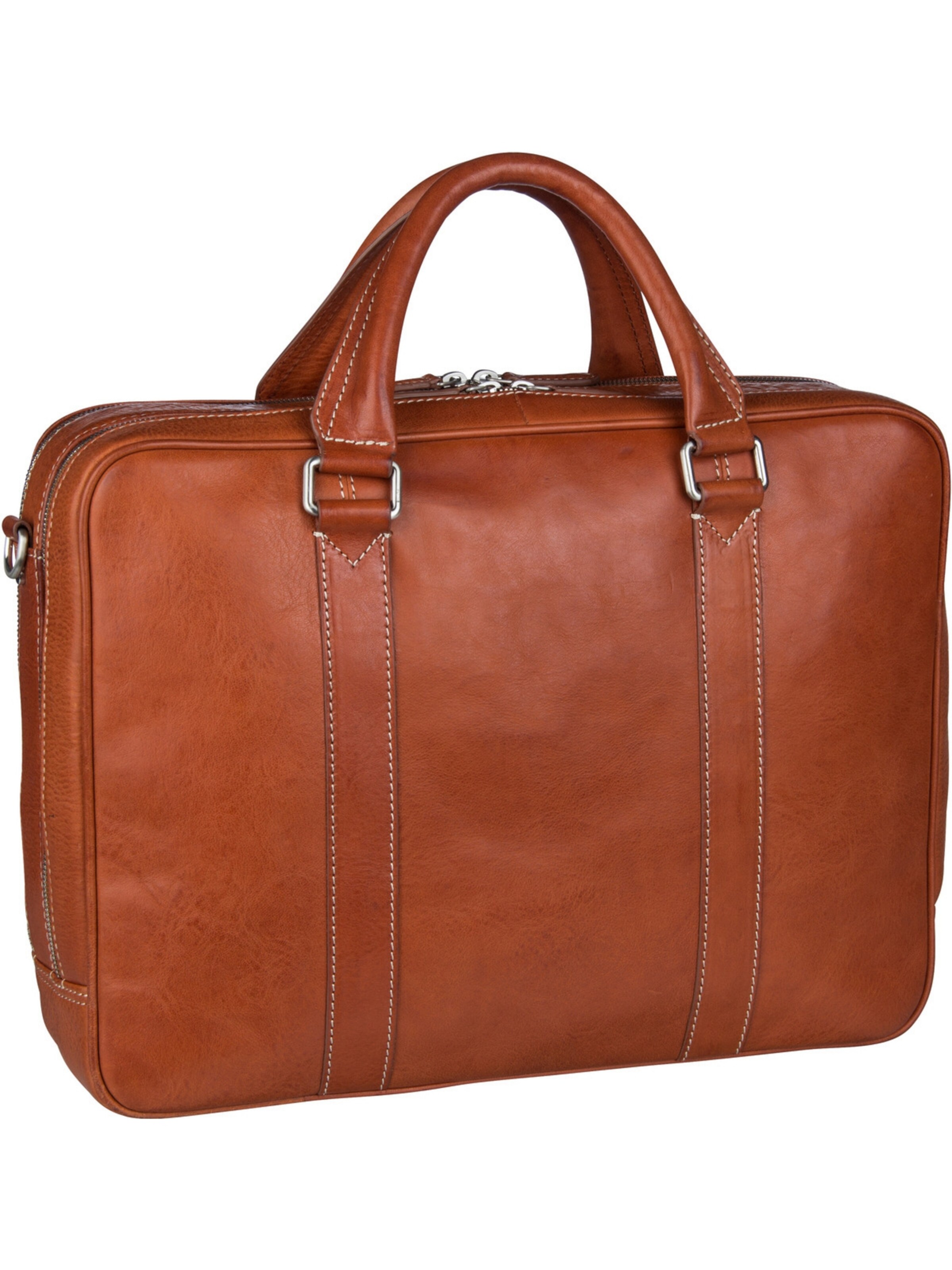 LEONHARD HEYDEN Laptop bag 'Bergamo' in Brown: front