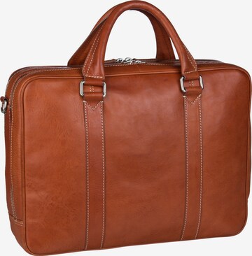 LEONHARD HEYDEN Laptop Bag 'Bergamo' in Brown: front