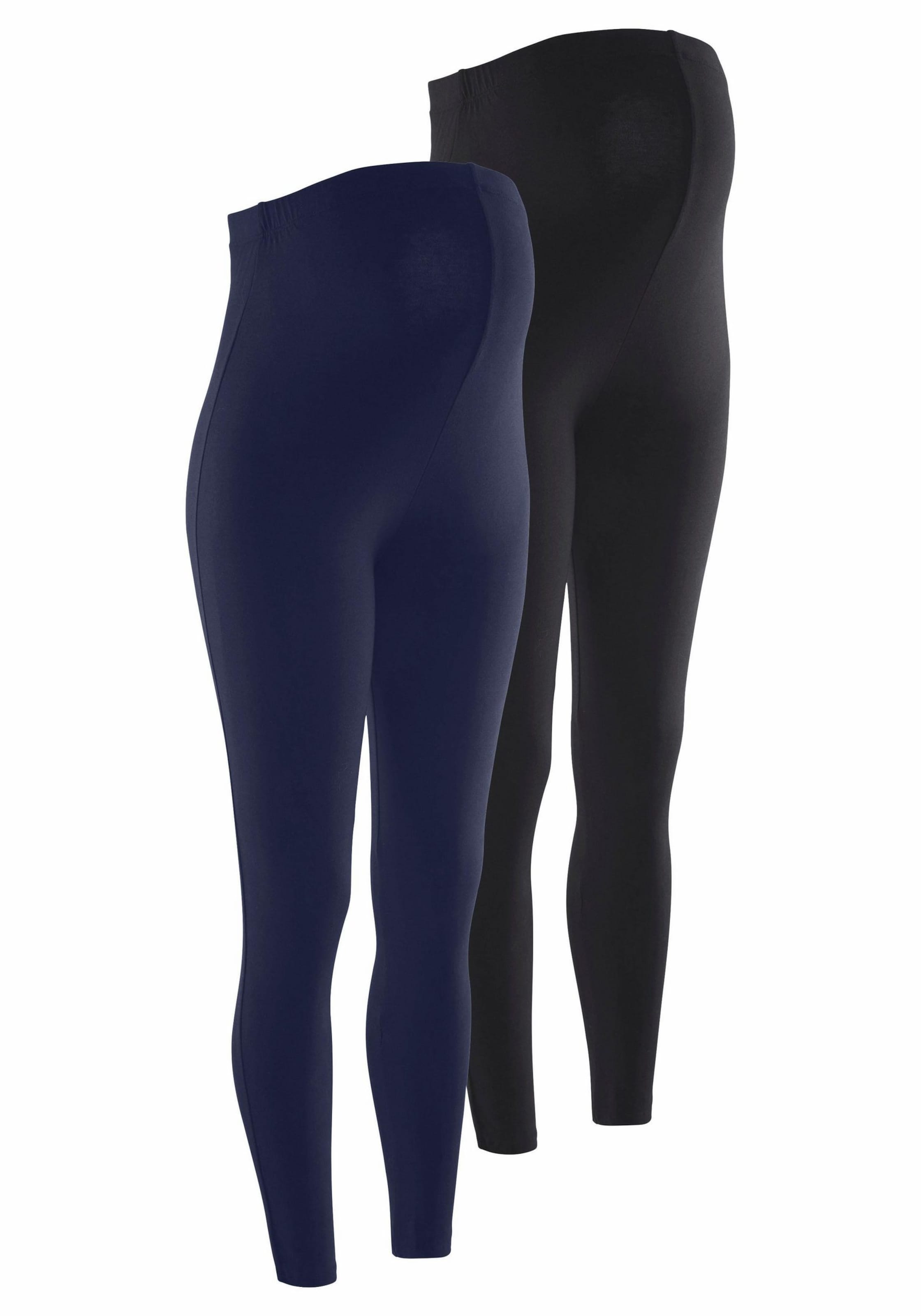 Neun Monate Skinny Umstandsleggings in Blau: Vorderseite