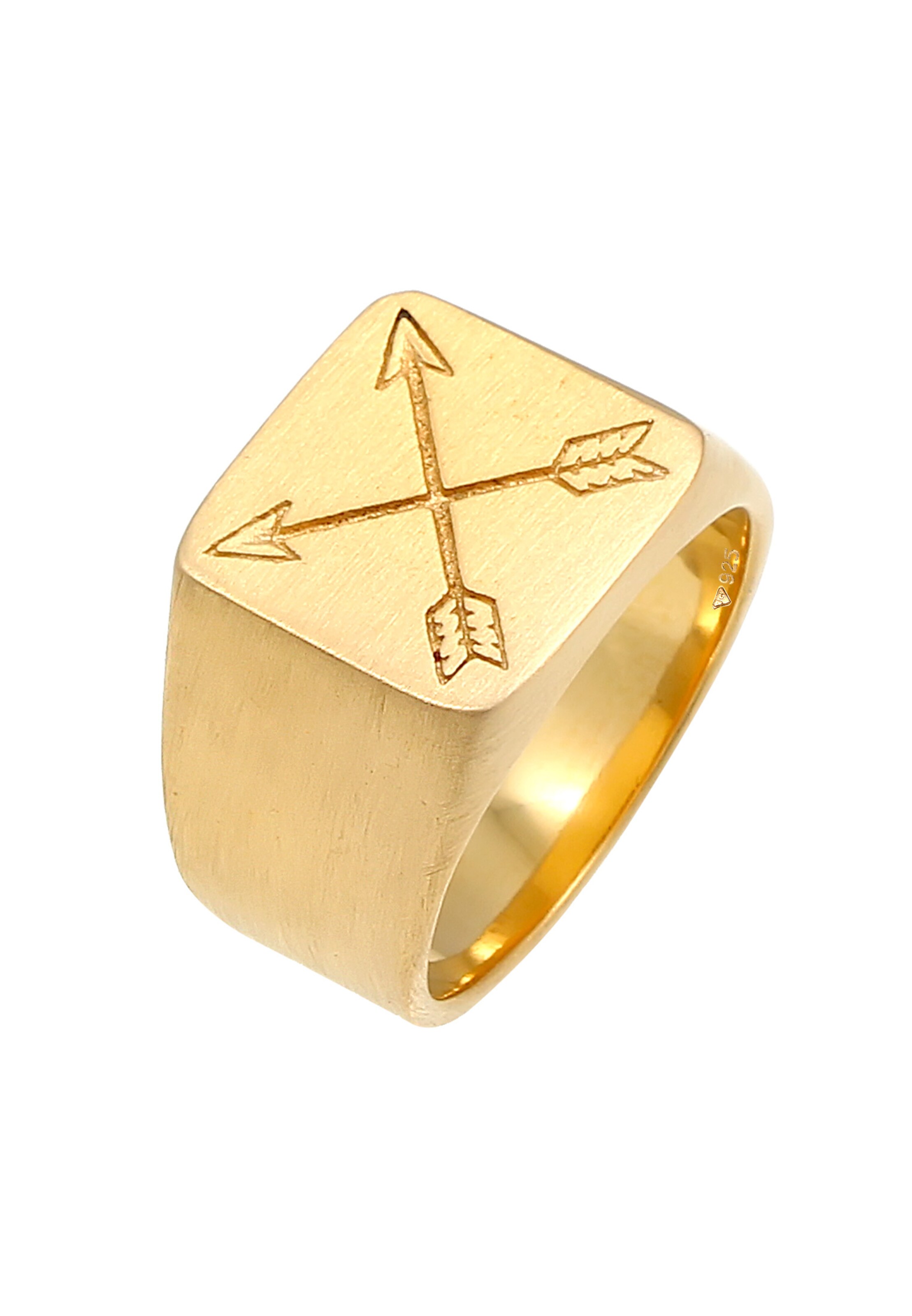 KUZZOI Ring Pfeil, Siegelring in Gold: Vorderseite