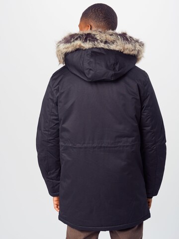 melns JACK & JONES Ziemas parka: no aizmugures