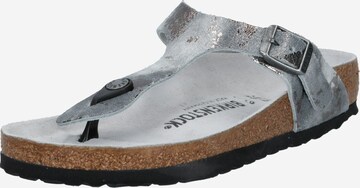 Tongs 'Gizeh' BIRKENSTOCK en argent : devant