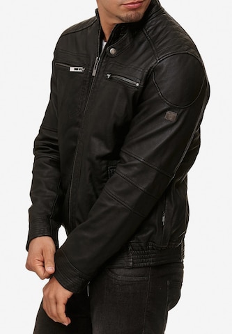 INDICODE JEANS Lederjacke 'Germo' in Schwarz