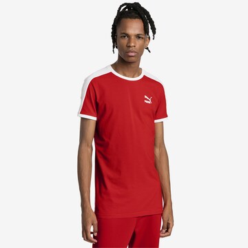 PUMA T-Shirt 'Iconic T7' in Rot: predná strana