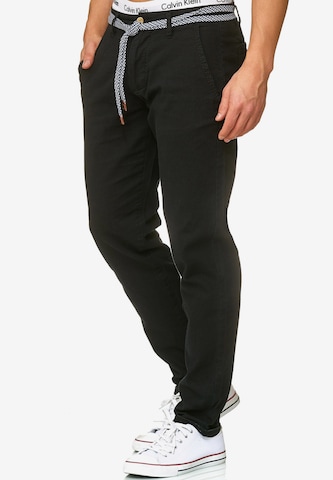 INDICODE JEANS Regular Pants 'Haverfiel' in Black: front