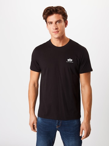 ALPHA INDUSTRIES Regularny krój Koszulka w kolorze czarny: przód