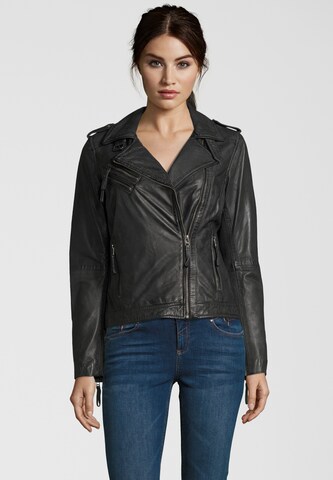 7ELEVEN Lederjacke 'Maiha' in Grau: Vorderseite