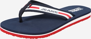 Tommy Jeans Teenslipper in Blauw: voorkant