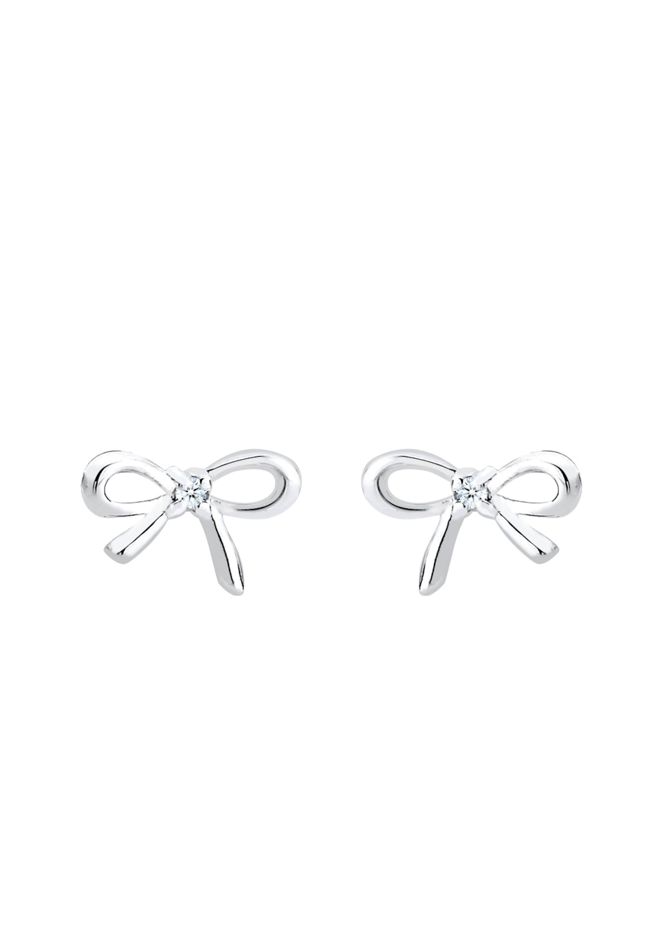 Boucles d'oreilles 'Schleife' Elli DIAMONDS en blanc : devant