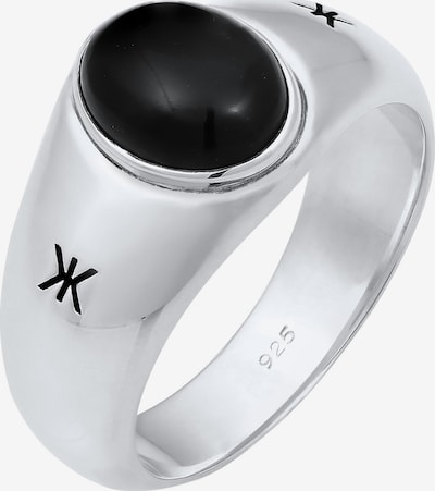 KUZZOI Ring Siegelring in schwarz / silber, Produktansicht