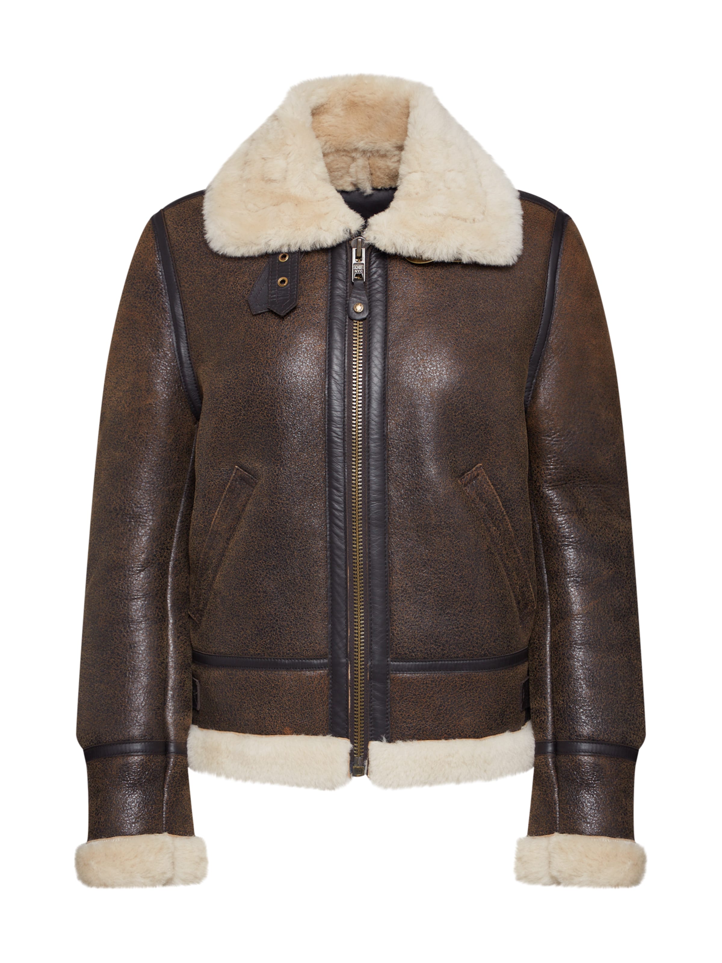 Schott NYC Φθινοπωρινό και ανοιξιάτικο μπουφάν 'LC W 1257' σε καφέ: μπροστά