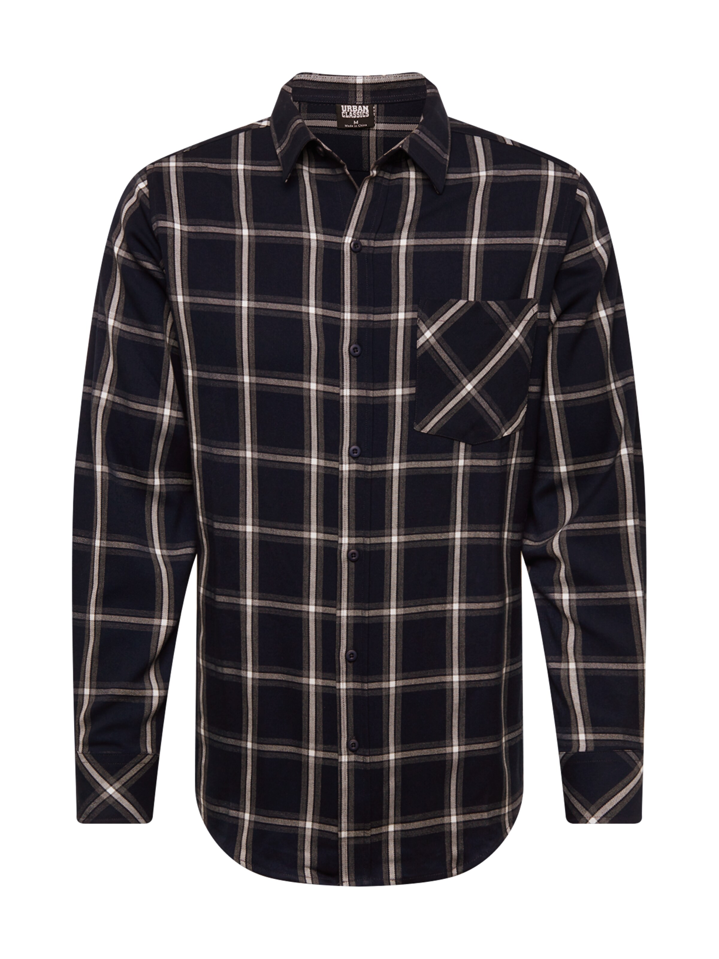 Urban Classics - Overhemd 'Basic Check' in de kleur Navy
