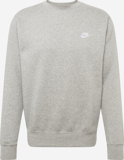 Megztinis be užsegimo 'Club Fleece' iš Nike Sportswear, spalva – šviesiai pilka / balta, Prekių apžvalga