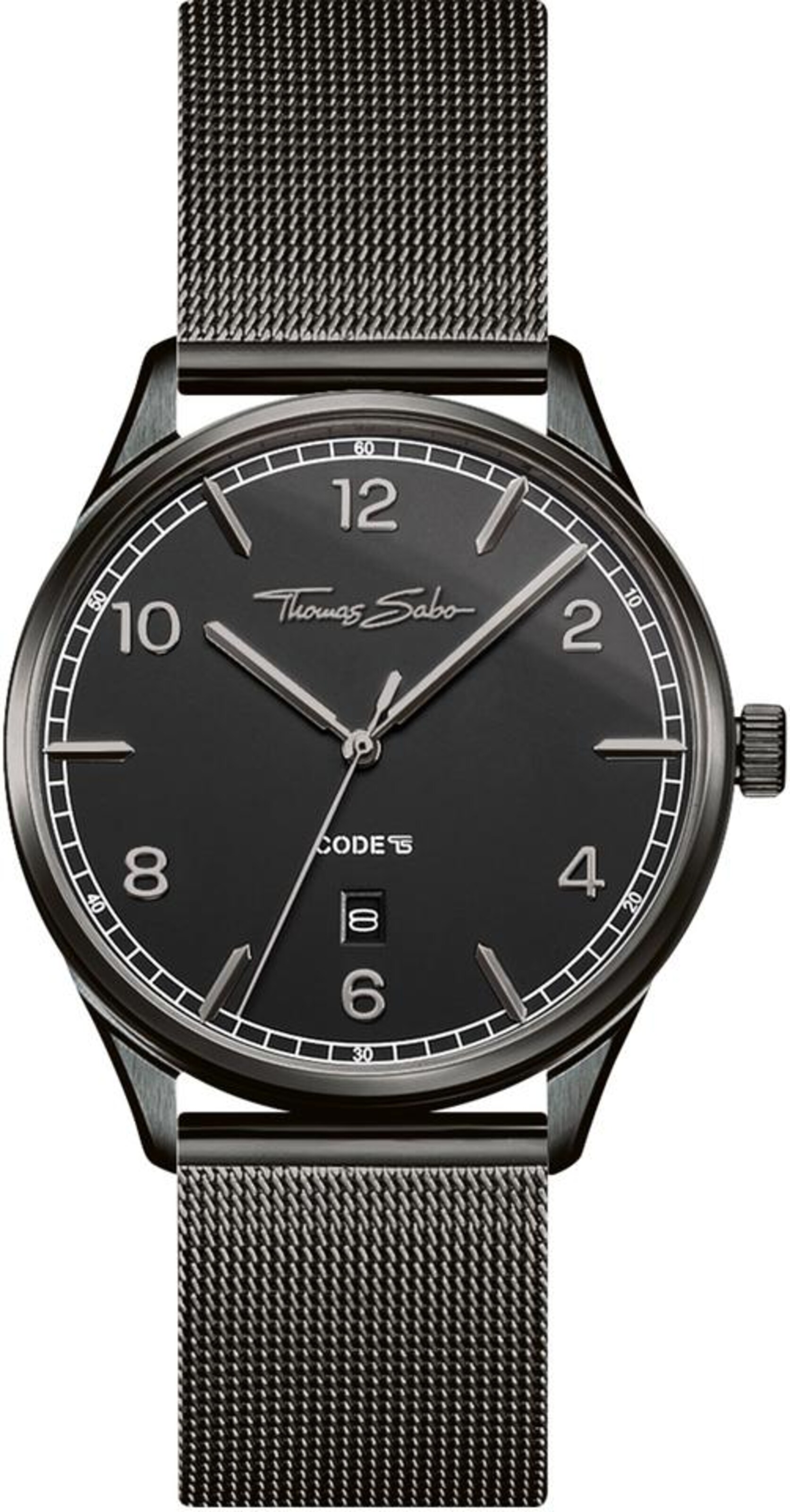Thomas Sabo Analog Watch in Black: front