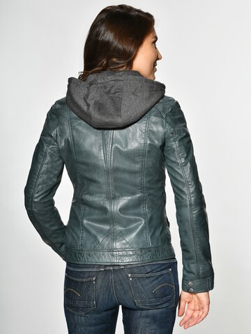 Maze Lederjacke mit stylische Kapuze ' Brayford ' in Grau