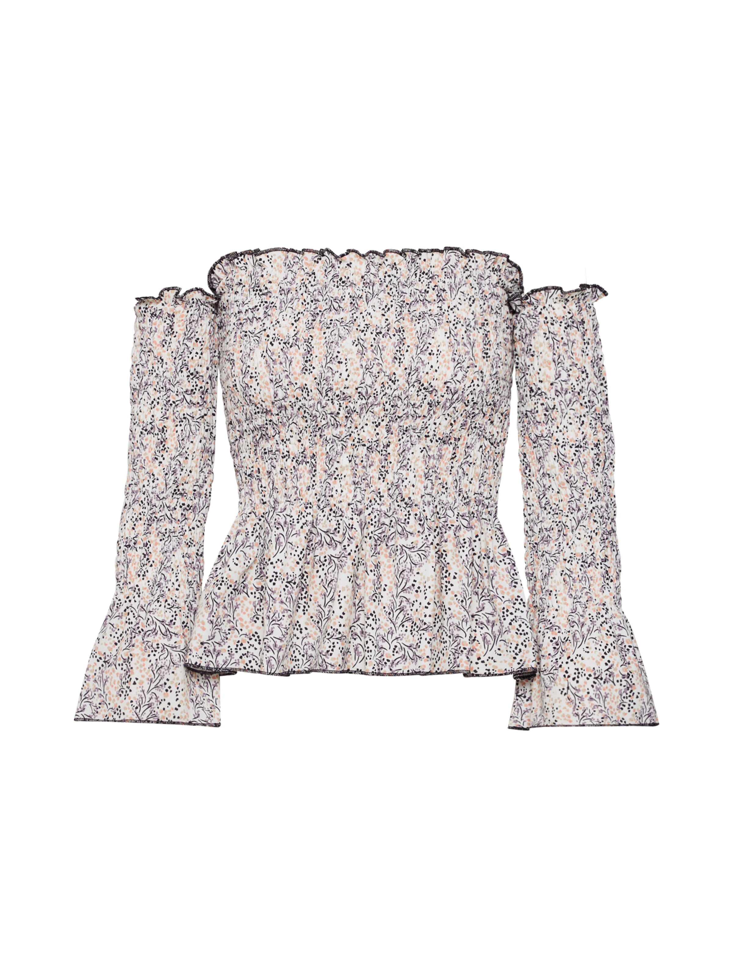 Review - Shirt 'OFF SHOULDER AOP' in de kleur Zwart