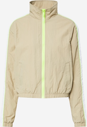 Urban Classics Prijelazna jakna u bež / neonsko zelena / bijela, Pregled proizvoda