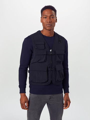 Urban Classics Regular fit Bodywarmer in Zwart: voorkant