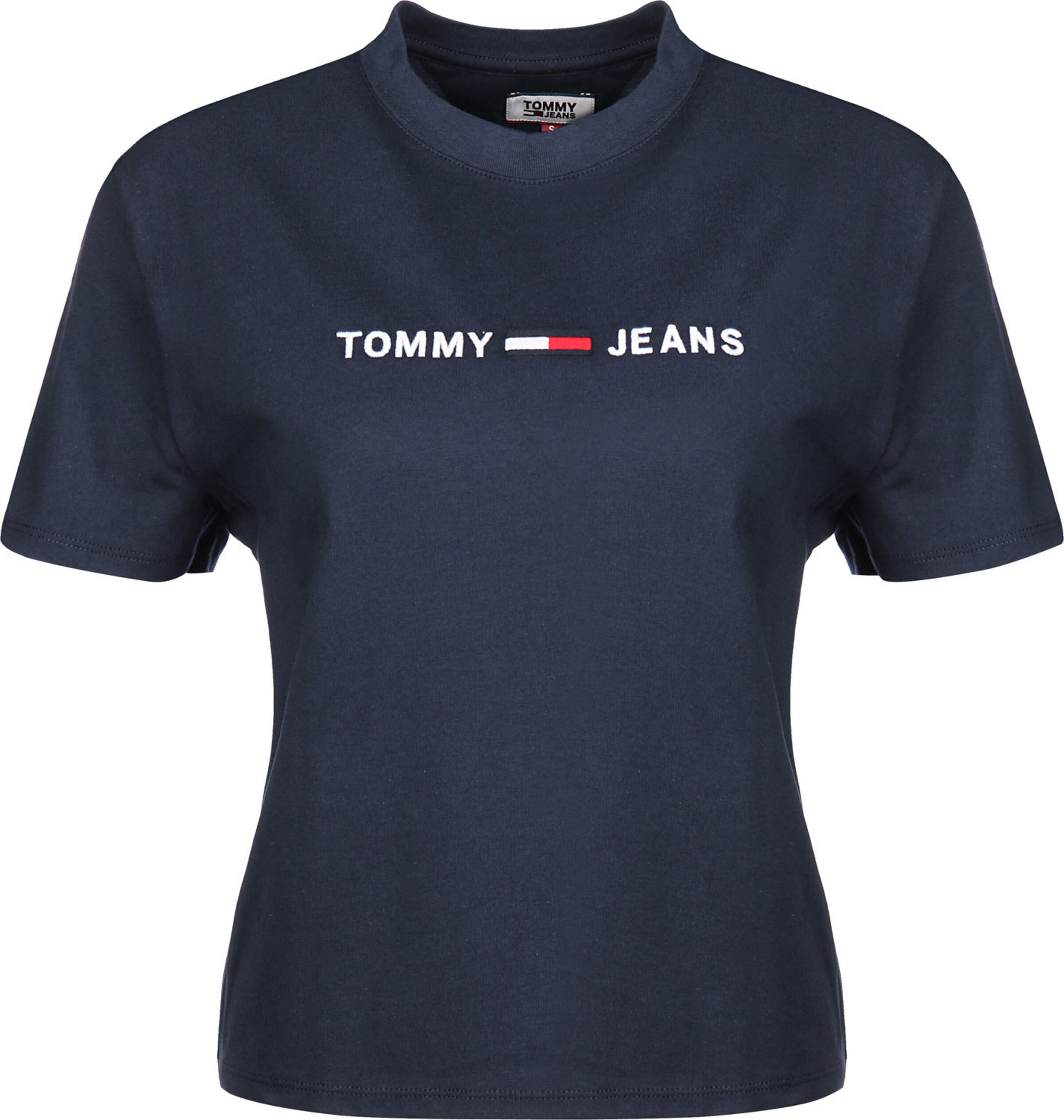 Frauen Shirts & Tops Tommy Jeans T-Shirt ' Clean Linear Logo W ' in Dunkelblau - VJ16983