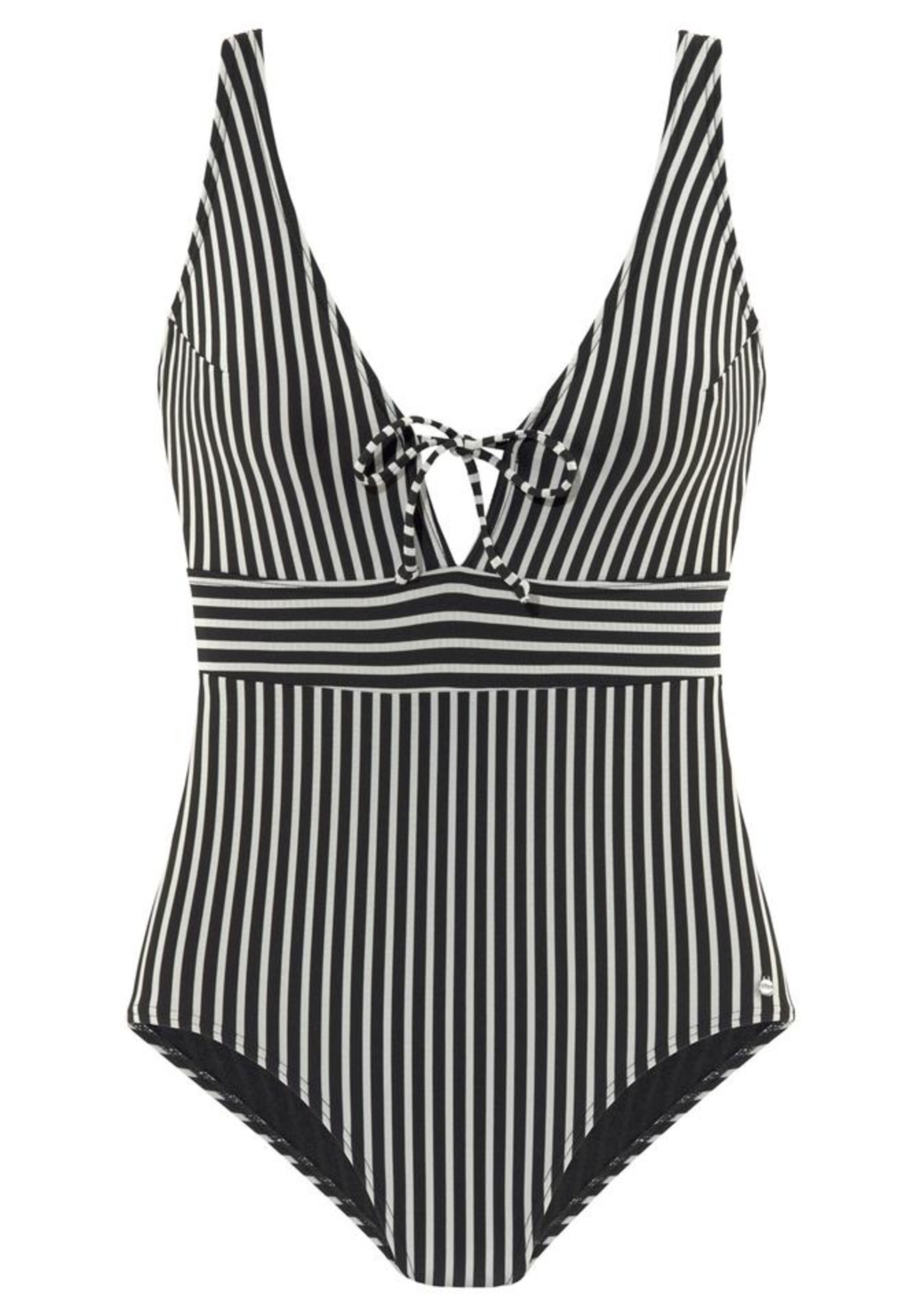 Damen Badeanzug Schwarz Weiß 2025 - Sportlich Einfarbig